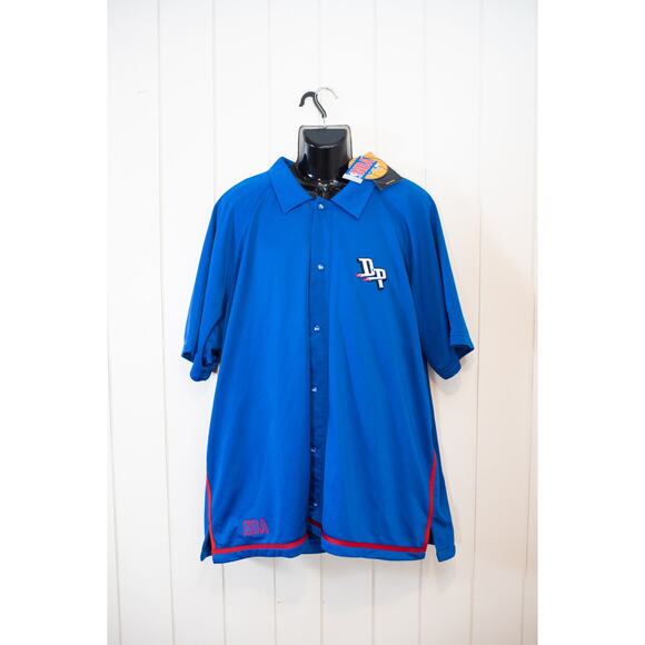 NWT Vintage Men's NBA Detroit Pistons Warm Up Jersey Blue Red Streetwear 3XL - Picture 5 of 11